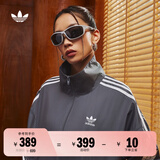 adidas情侣款复古风梭织立领夹克外套男女秋季阿迪达斯官方三叶草 深灰 XS