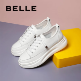 百丽（Belle）小白鞋女鞋商场款厚底增高一脚蹬单鞋透气休闲鞋U8N1DAM3预售 白色 35 (225mm)