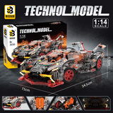 联合创想积木兰博基尼跑车高难度赛车男孩8-12岁玩具儿童新年送礼生日礼物 1:14还原 透明款V12兰博基尼【亚克力】