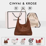 CinvaiKrose托特包包女包2025新款大容量女士手提单肩包生日圣诞节礼物送女生 棕咖色【生日礼物可代写贺卡】