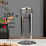 希诺塑料杯男女士茶杯透明加厚车载PC水杯耐热防烫耐摔儿童防摔随手杯 【新品】殿堂银 400ml