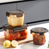 凡高泡菜坛高硼硅耐高温玻璃保鲜盒加厚密封罐泡酒瓶玻璃储物罐腌菜缸 圆750ML+长方形2L