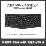 keychron渴创 Q10Max 机械键盘 无线键盘 客制化键盘 QMK/VIA开源改键 人体工程学键盘 Alice异型款 铝坨坨 Q10Max- RGB热插拔旋钮无轴无键帽黑色