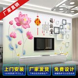 栢景居 轻奢中式电视背景墙布壁纸客厅3d墙纸影视墙装饰无缝墙布壁画 8D彩晶微雕/㎡