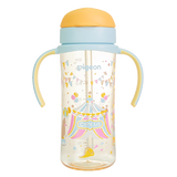 贝亲（Pigeon）自然成长翻盖直饮吸管 大童奶瓶330ml 马戏团 18月+ AA279