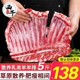 西牛优选羊肉 生鲜新鲜现杀半只羊套餐羊排蝎子烧烤火锅食材年货礼盒 羊排5斤