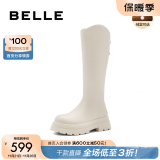 百丽（Belle）周雨彤白鹿同款显瘦小V靴长筒靴女商场同款弹力靴A1V1DDG3 椰云慕斯（绒里） 38