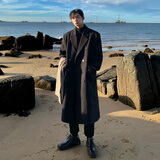 顶峰保罗（Dingfengbaoluo）毛呢大衣男秋冬季中长款高级感英伦风呢子外套风衣HT99黑色3XL