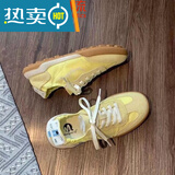 回力四季轻便系带透气德训女鞋2025秋季新款时尚运动休闲小白鞋女款 黄色CC-1 36 【脚胖脚宽请拍大一码】