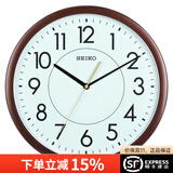 精工时钟挂钟客厅钟表挂墙石英钟机芯夜光家用现代简约大气免打孔钟 QXA629B（98%人的选择）