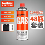 岩谷（Iwatani）卡式炉气罐燃气煤气体便携气瓶250g卡磁炉喷抢瓦斯丁烷罐安全防爆 原装250g*48+收纳袋
