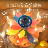 佳妍复古开花生日蜡烛 生日场景布置周岁生日旋转音乐怀旧野餐蜡烛