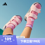 adidas SWIM SANDAL魔术贴凉鞋男女小童儿童阿迪达斯官方轻运动 粉色 28码