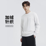 耐克NIKE男圆领针织卫衣 经典简约加绒套头衫FN3887-051灰白L