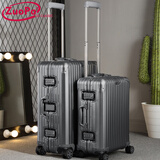 佐帕全铝镁合金拉杆箱铝框行李箱男女登机箱学生密码箱结婚旅行箱子 铝镁合金- 钛金色 24英寸 1-4天中短途