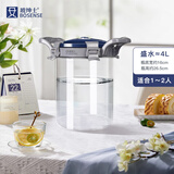 玻绅士水桶纯净水桶饮水机桶家用玻璃水桶储水用纯净水桶大容量功夫茶储 带硅胶软管【1-2人使用】4L