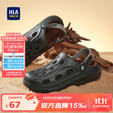 海澜之家HLA男鞋加绒勃肯鞋男士洞洞鞋休闲鞋HAALXM2EBK093 黑色加绒44/45