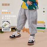 嘟嘟家童装宝宝加绒裤子秋冬男童束脚裤保暖儿童长裤宽松女童秋装 灰色