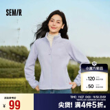 森马（Semir）外套女抗静电摇粒绒修身刺绣2024冬季立领插肩袖夹克109724108005