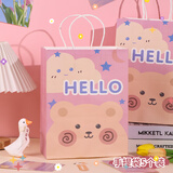 TaTanice 礼品袋 卡通手提袋生日礼物节日礼品收纳袋高级感购物包装袋可爱纸袋 hello熊五件装
