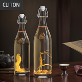 CLITON玻璃酒瓶空瓶密封高档送礼泡酒瓶子专用白酒自酿分装容器500ml