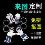 亚克力钥匙扣制定卡通动漫周边礼品diy批发钥匙挂件创意明星立牌 定制5cm钥匙扣