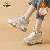 卡丹路老爹鞋女款2025冬季新款女鞋子冬款厚底高帮鞋加绒棉鞋软底运动鞋