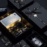 欧利文礼盒大号高级感盒子生日礼物节日学生文具收纳礼品盒空盒收纳纸箱 黑色星星蝴蝶结27.5*20*9cm