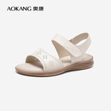 奥康（Aokang）妈妈鞋凉鞋夏季百搭舒适软底女凉鞋平底女鞋1224821025米36码