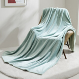 罗莱家纺毛毯  加厚法兰绒毯子办公室居家午睡空调被毯子 粹·超柔晚安A类法兰绒毯 绿  96*140cm