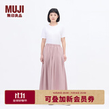 无印良品（MUJI）IDEE 女式 平纹 宽版裤 裤子女款休闲裤女装裙裤 阔腿裤 夏季 烟熏粉色 均码