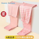 冰雪木棉儿童秋裤女童秋冬季A类纯棉保暖裤中大童打底裤纯色可外穿长裤子