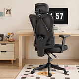 优兰森人体工学椅办公椅电脑椅家用座椅电竞椅学习久坐转椅人工力学座椅 W2026曜黑-3D扶手-无搁脚-尼龙脚