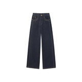 太平鸟女装牛仔裤秋季大直筒裤时尚休闲百搭通勤质感 牛仔深蓝 M