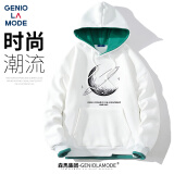 GENIOLAMODE森马集团卫衣男韩版潮牌连帽宽松休闲百搭假两件春秋上衣