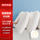 京东京造 大白枕 100%健康原生纤维A类抗菌枕头枕芯可水洗双人枕 一对装