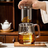 八千行茶杯茶水分离玻璃茶杯个人专用泡茶高端办公室喝水杯子过滤茶器具