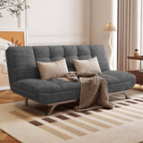 灯芯绒折叠沙发床两用客厅小户型多功能懒人沙发布艺可拆洗折叠床 浅灰色（海绵款） 三人位平铺尺寸190*120*40cm