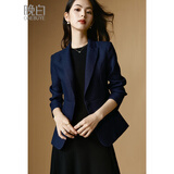 晚白【断码清仓】高级感修身显瘦小西装通勤百搭职业正装西服外套女 蓝色 S
