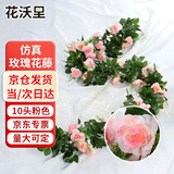 花沃里仿真玫瑰花藤 绿植藤叶仿真花塑料花绢花假花藤蔓客厅装饰