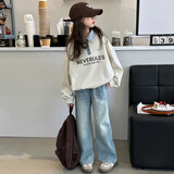 恬莹女童装春秋季套装2026新款女孩时髦洋气大童韩版时尚针织衫两件套 卫衣裤子两件套 160码（建议身高145-155CM）