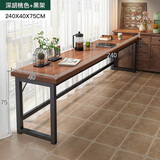 逐巷靠墙吧台桌长条桌家用阳台靠墙窄桌子奶茶店酒吧高脚桌椅组合商用 【矮款】240*40*75cm