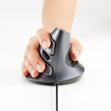 山业 人体工学垂直立式竖握鼠标 激光无线鼠标 可拆卸掌托 亲肤防滑纹理 5键 游戏办公 中大手适用 有线 ERG5 掌托可拆卸