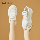达芙妮松糕小白鞋女2025新款休闲鞋女百搭运动白色板鞋女鞋 米白色 37