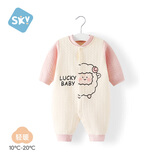 舒贝怡婴儿衣服新生儿连体衣纯棉周岁宝宝爬爬服秋冬满月保暖哈衣粉66