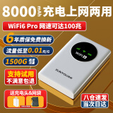 迅优随身wifi三网通免插卡移动wifi6随行网络无线网卡便携式高速4G无线wifi全国通用流量2024款5GXY 【WiFi6Pro】充电上网二合一8000毫安电池