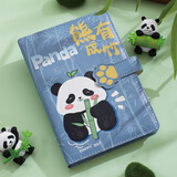 佐澜哲熊猫搭扣笔记本本子高颜值手账本记事本旅游打卡盖章空白本集章本学生考研记单词本记录本日记本