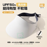 目丸儿童防晒帽女童夏季运动无感遮阳空顶帽防紫外线男童宝宝太阳帽子 白色 米小熊【无痕一体】 儿童款（3-12岁）