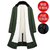 惜暖羊毛大衣男冬季皮毛一体羊皮外套真羊毛加厚保暖长款棉服棉衣东北 （草绿）短毛羊剪绒可拆内胆 L 【180斤以上】精选皮毛+手套