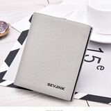 贝茜默贝茜默男生钱包短款薄款青年迷你折叠小巧学生竖版韩版休闲潮 浅灰色 竖款）我心飞扬